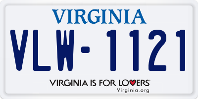 VA license plate VLW1121