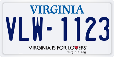 VA license plate VLW1123