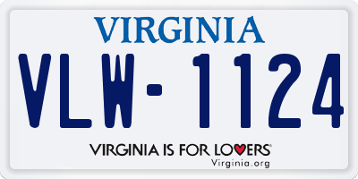 VA license plate VLW1124