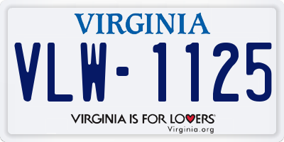 VA license plate VLW1125