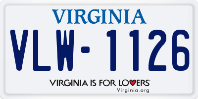 VA license plate VLW1126