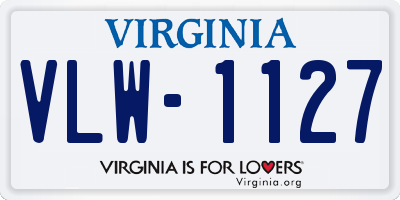 VA license plate VLW1127