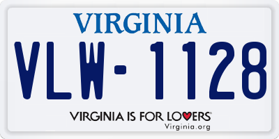 VA license plate VLW1128