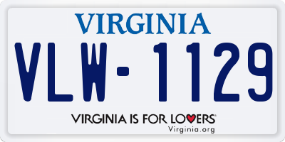 VA license plate VLW1129