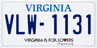 VA license plate VLW1131