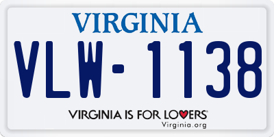 VA license plate VLW1138