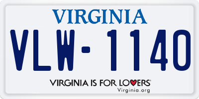 VA license plate VLW1140