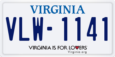 VA license plate VLW1141