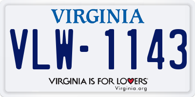 VA license plate VLW1143