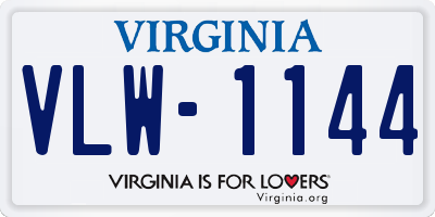 VA license plate VLW1144