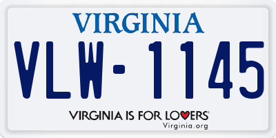 VA license plate VLW1145