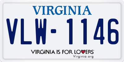 VA license plate VLW1146