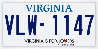 VA license plate VLW1147