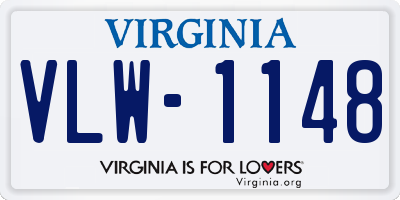 VA license plate VLW1148