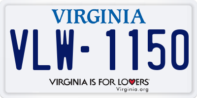 VA license plate VLW1150