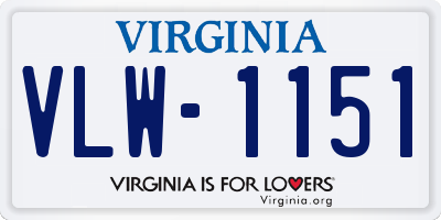 VA license plate VLW1151