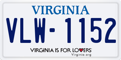 VA license plate VLW1152