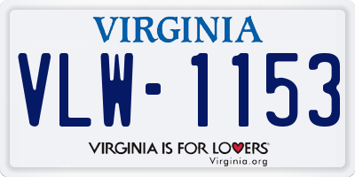 VA license plate VLW1153