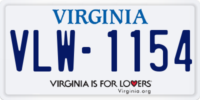 VA license plate VLW1154