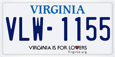 VA license plate VLW1155