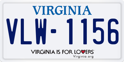 VA license plate VLW1156