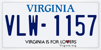 VA license plate VLW1157