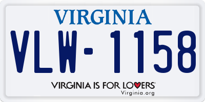 VA license plate VLW1158