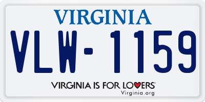 VA license plate VLW1159