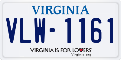 VA license plate VLW1161