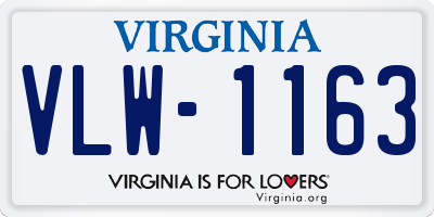 VA license plate VLW1163