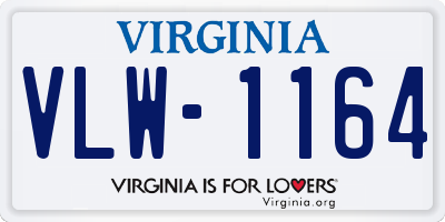 VA license plate VLW1164