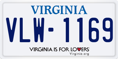 VA license plate VLW1169