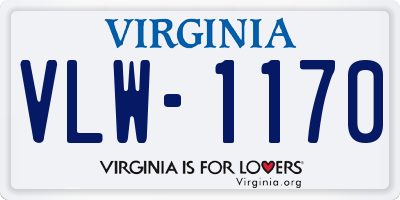 VA license plate VLW1170