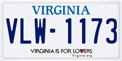 VA license plate VLW1173