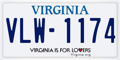 VA license plate VLW1174