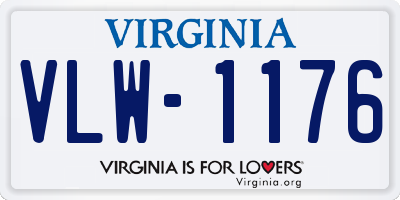 VA license plate VLW1176