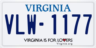 VA license plate VLW1177