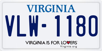 VA license plate VLW1180