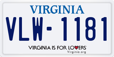 VA license plate VLW1181