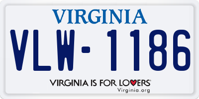 VA license plate VLW1186