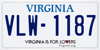 VA license plate VLW1187