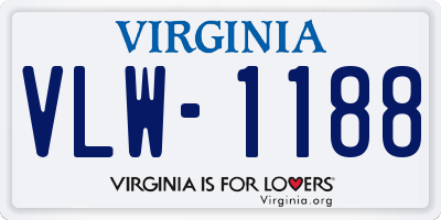 VA license plate VLW1188