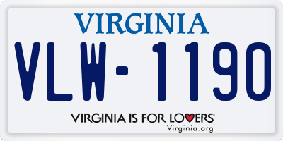 VA license plate VLW1190