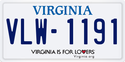 VA license plate VLW1191