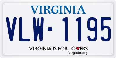 VA license plate VLW1195