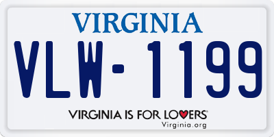 VA license plate VLW1199