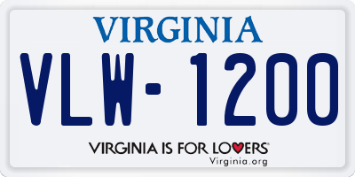 VA license plate VLW1200