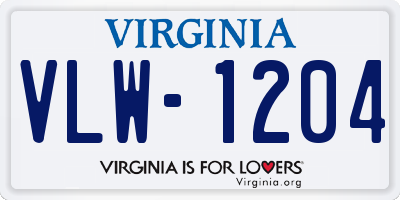 VA license plate VLW1204