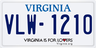 VA license plate VLW1210