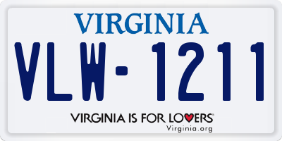 VA license plate VLW1211